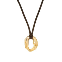 Marlyn Schiff - Circle Pendant Suede Necklace