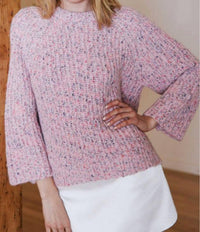 Autumn Cashmere - Shaker Quarter Sleeve Crew Sweater