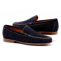 Martin Dingman Men's Country Club Venetian Loafers in navy - men's loafer - view 5