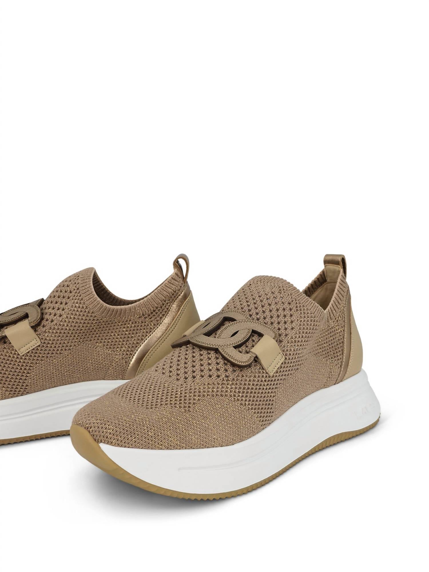 Softwaves Women's Simone Athleisure Slip-on Shoes in tan - women's sneaker - detail view