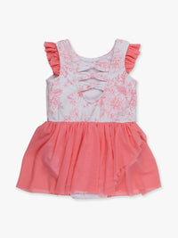 Rufflebutts - Girl's Butterfly Garden Toile Flutter Sleeve Dance & Gymnastics Leotard