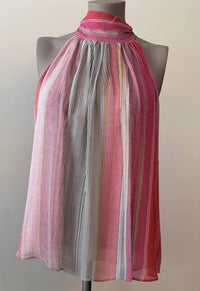 Ecru - Women's Pleated Halter Top