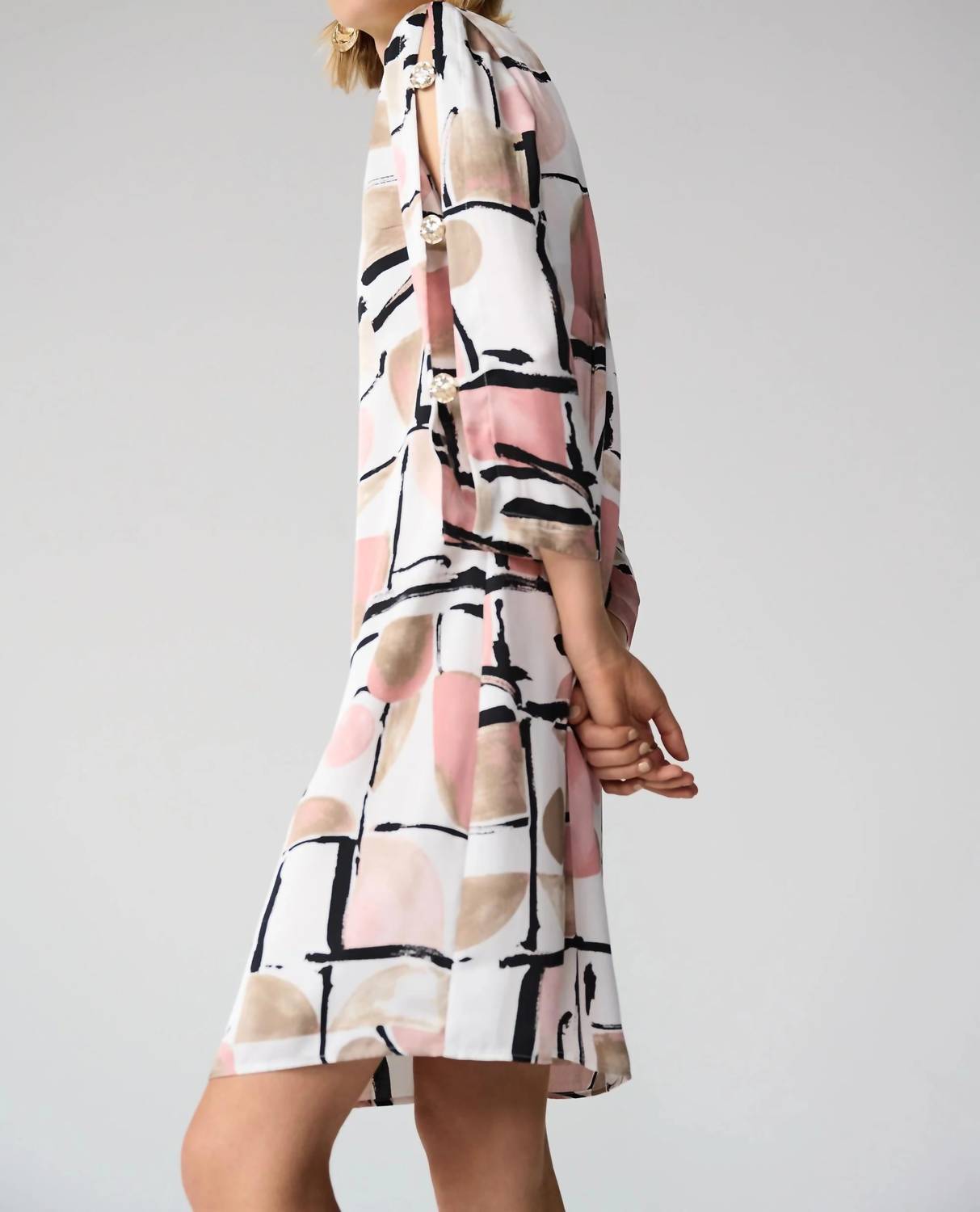 Joseph Ribkoff - Abstract Slit Sleeve Shift Dress