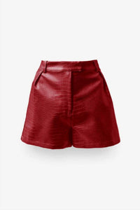 Naked Zebra - Crocodile Faux Leather Shorts