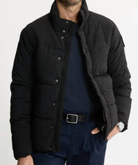 JACHS NEW YORK Sims Long Sleeve Puffer Jacket in black - men's jacket