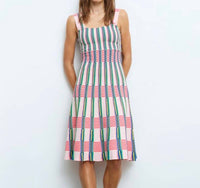Aldo Martins - Knit Striped Sleeveless Midi Dress