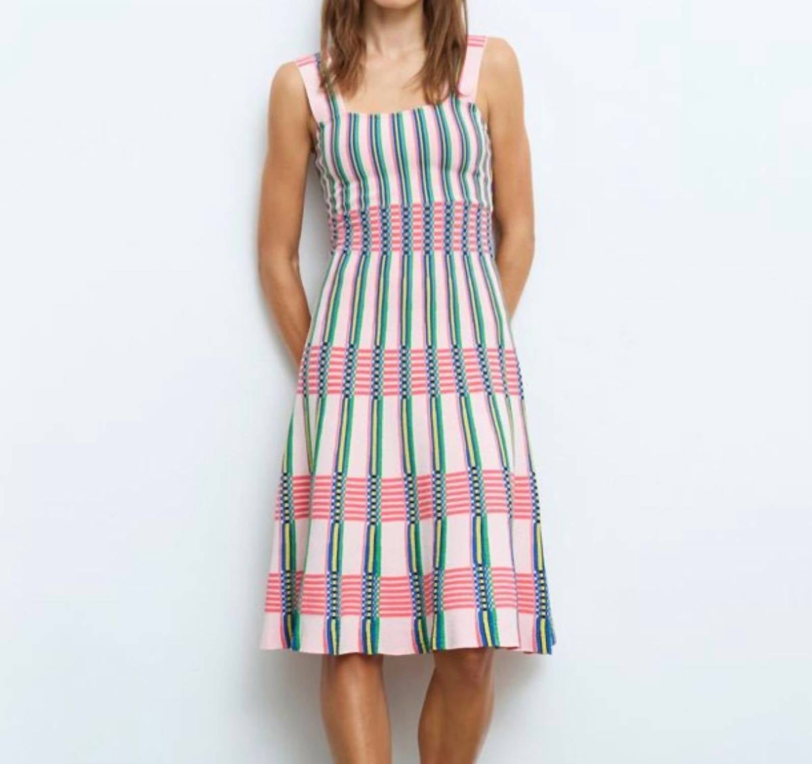 Aldo Martins - Knit Striped Sleeveless Midi Dress