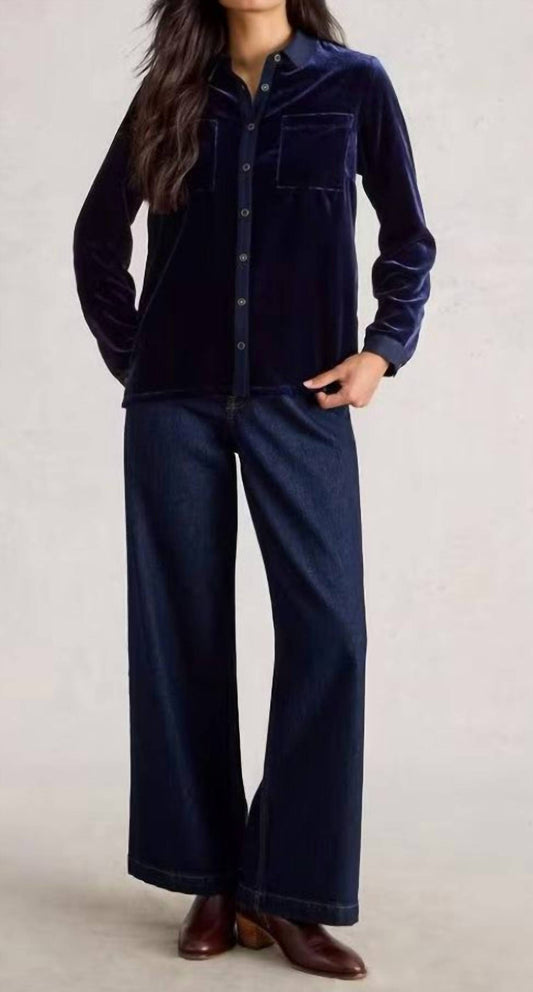 White Stuff - Sophie Velvet Button Down Shirt