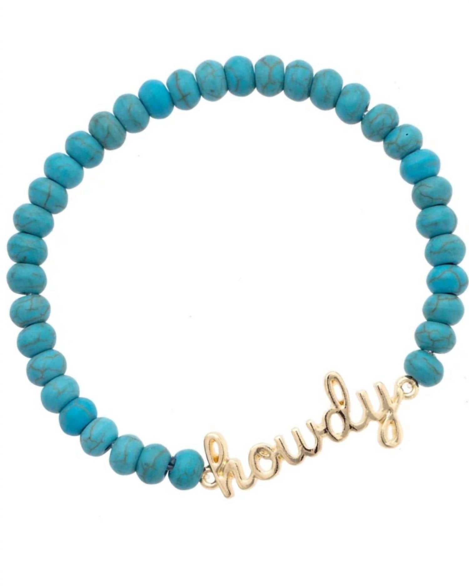 Canvas Style - Women's Howdy Cursive Beaded Stretch Bracelet