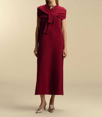 Marina Moscone - Long Sleeve Multiway Sheath Maxi Dress