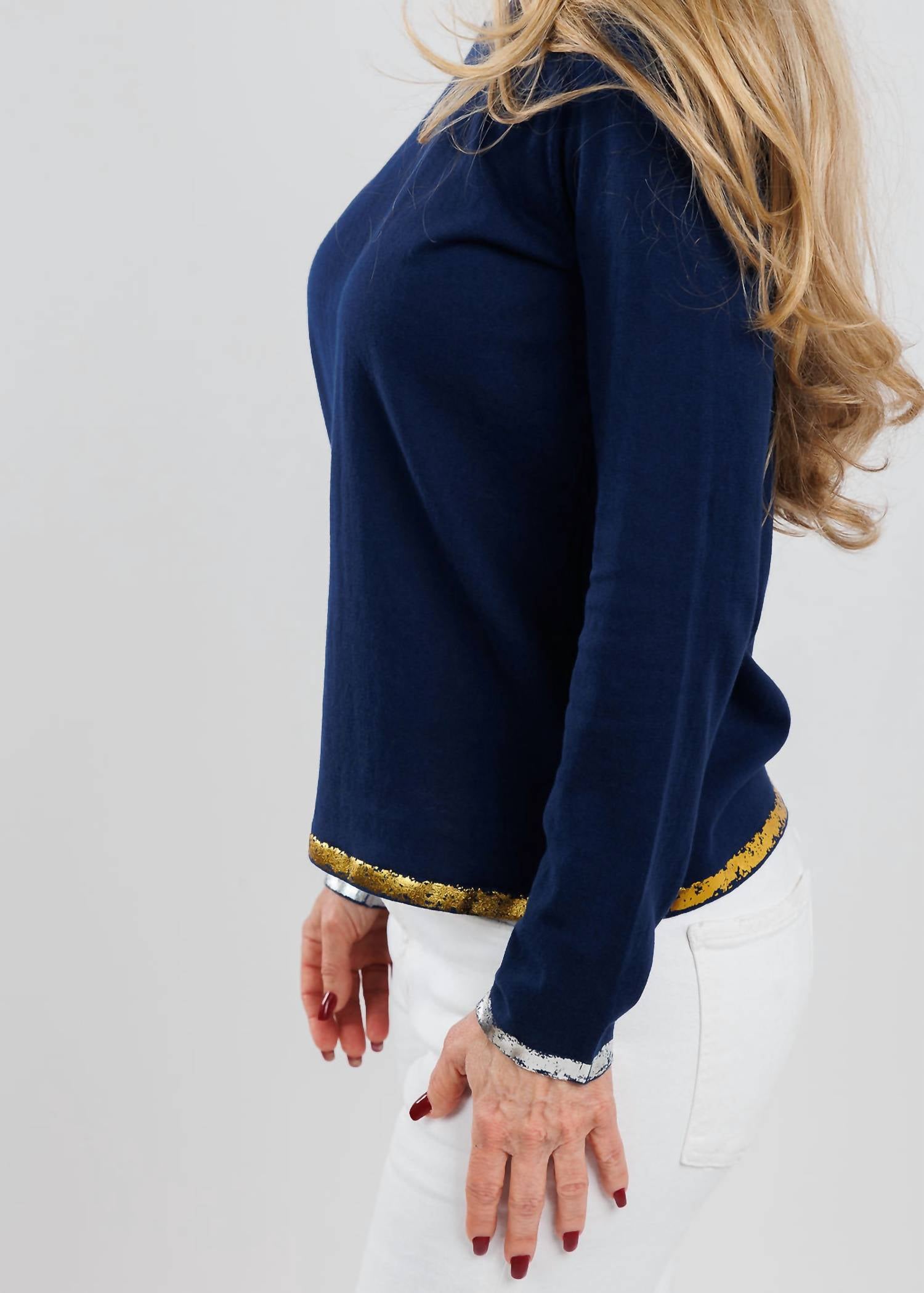 Peace Of Cloth - Sasha Long Sleeve Crew Top With Foil
