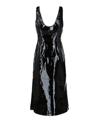 Salvatore Ferragamo - Women's Scoop Neck Patent Leather Midi Dress