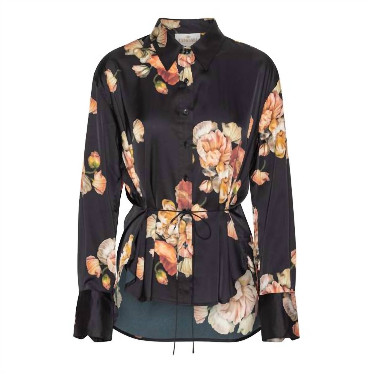 Karmamia Edie Shirt in poppy bouquet - women's blouse