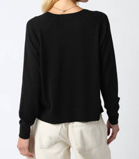 Olivaceous - Natalie Relaxed Fit Knit Sweatshirt