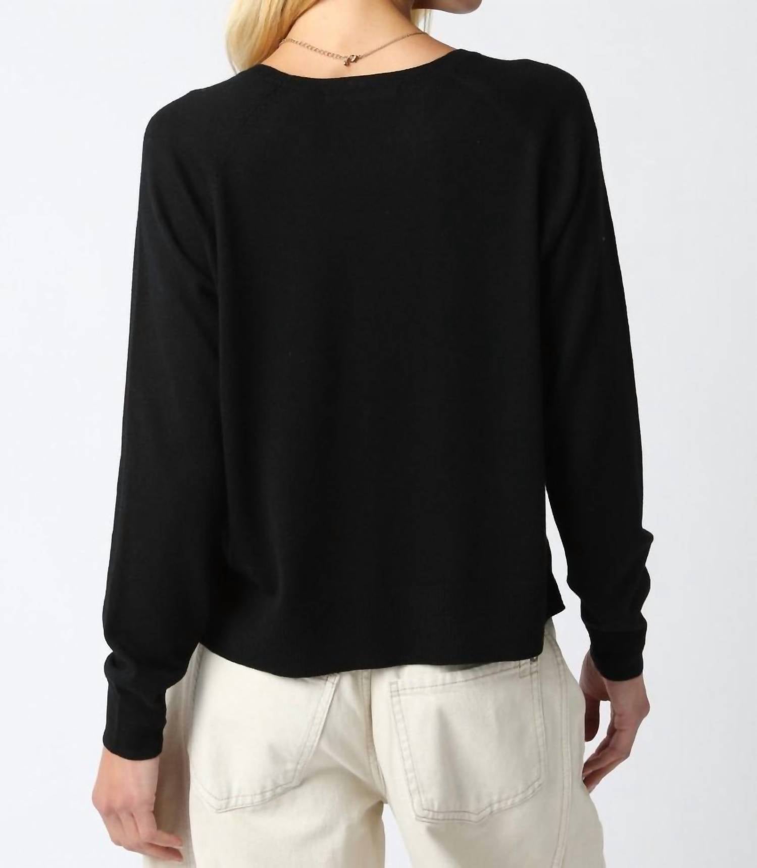 Olivaceous - Natalie Relaxed Fit Knit Sweatshirt