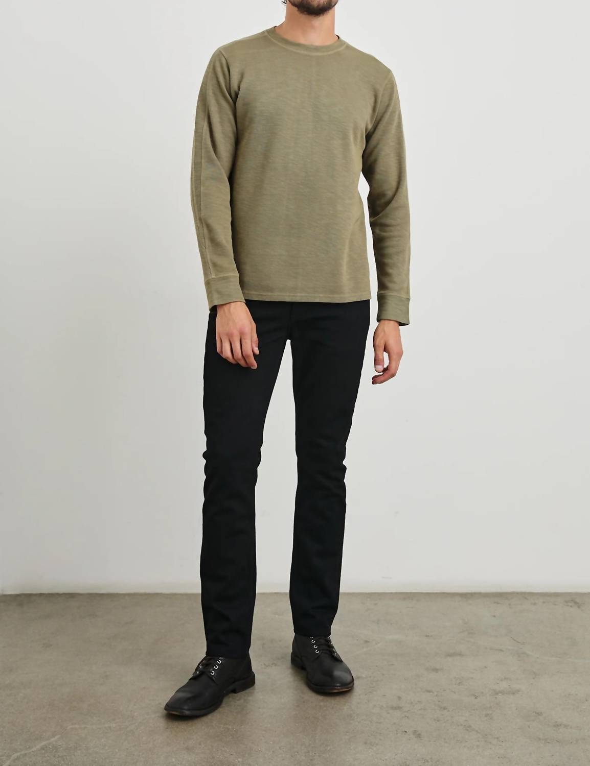 Rails Rheese Long Sleeve Tee in green olive - men's long sleeve top - alternate view