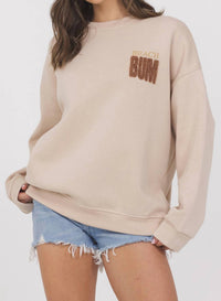 Vintage Havana - Oversized Beach Bum Fleece Crew Sweatshirt