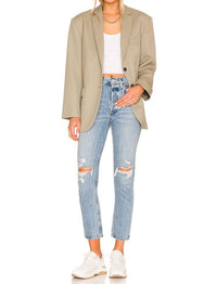 AGOLDE Women's Riley Crop Highrise Straight Jeans in blitz - women's jeans