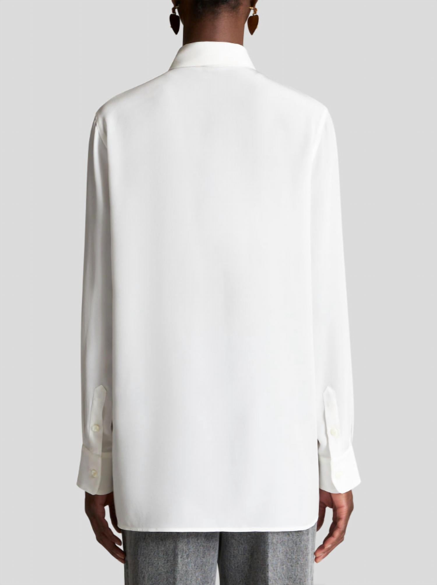 Etro - EMBROIDERED CRÊPE DE CHINE SHIRT