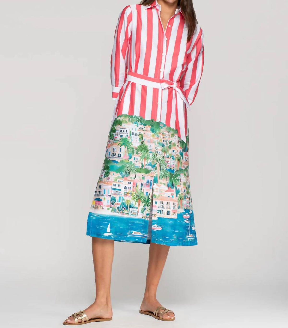 Vilagallo - Coastal Scene Stripe Dress