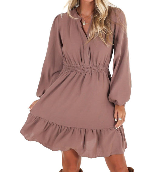She + Sky - Crossed My Mind Long Sleeve Dress