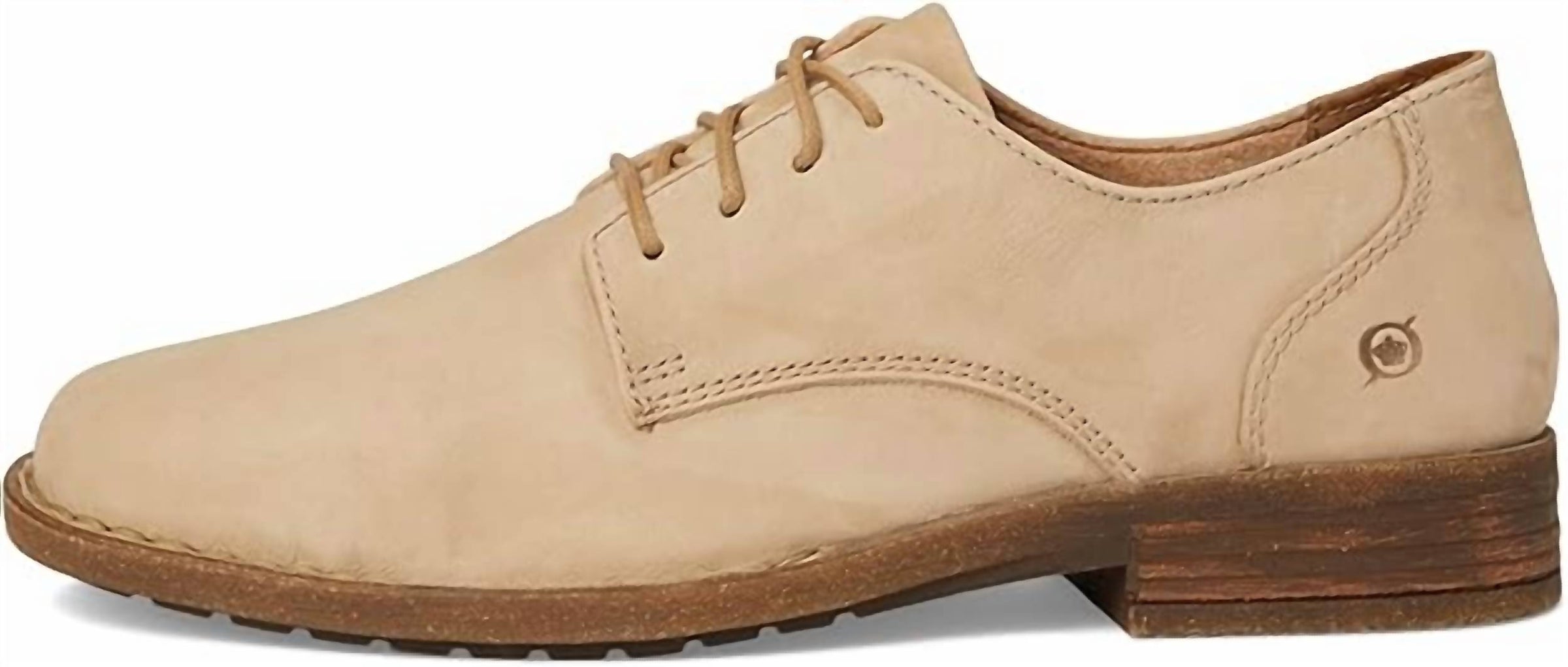 Born Men's Ryker Oxford Shoes in natural latte nubuck - men's shoe - detail view