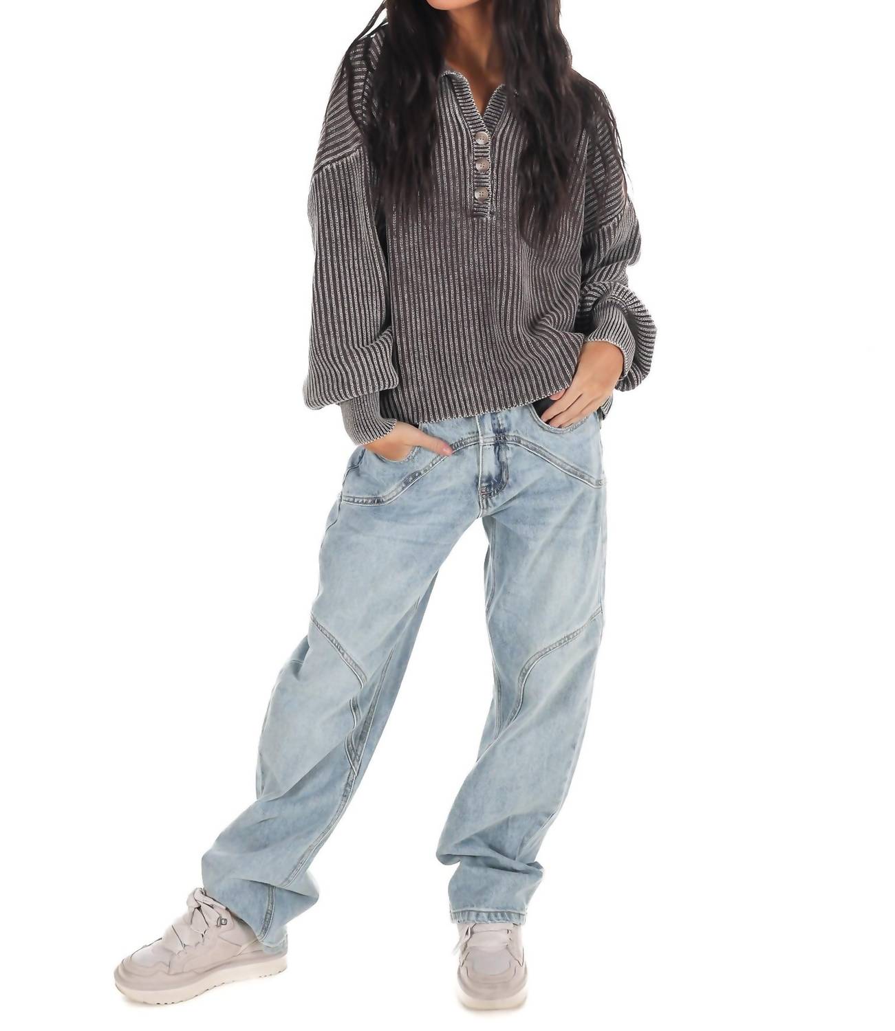 Zenana - Always on Point Collared Sweater