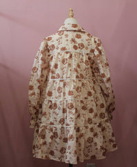 Aureum Embroidered Tiered Mini Dress in camel - women's dress - alternate view