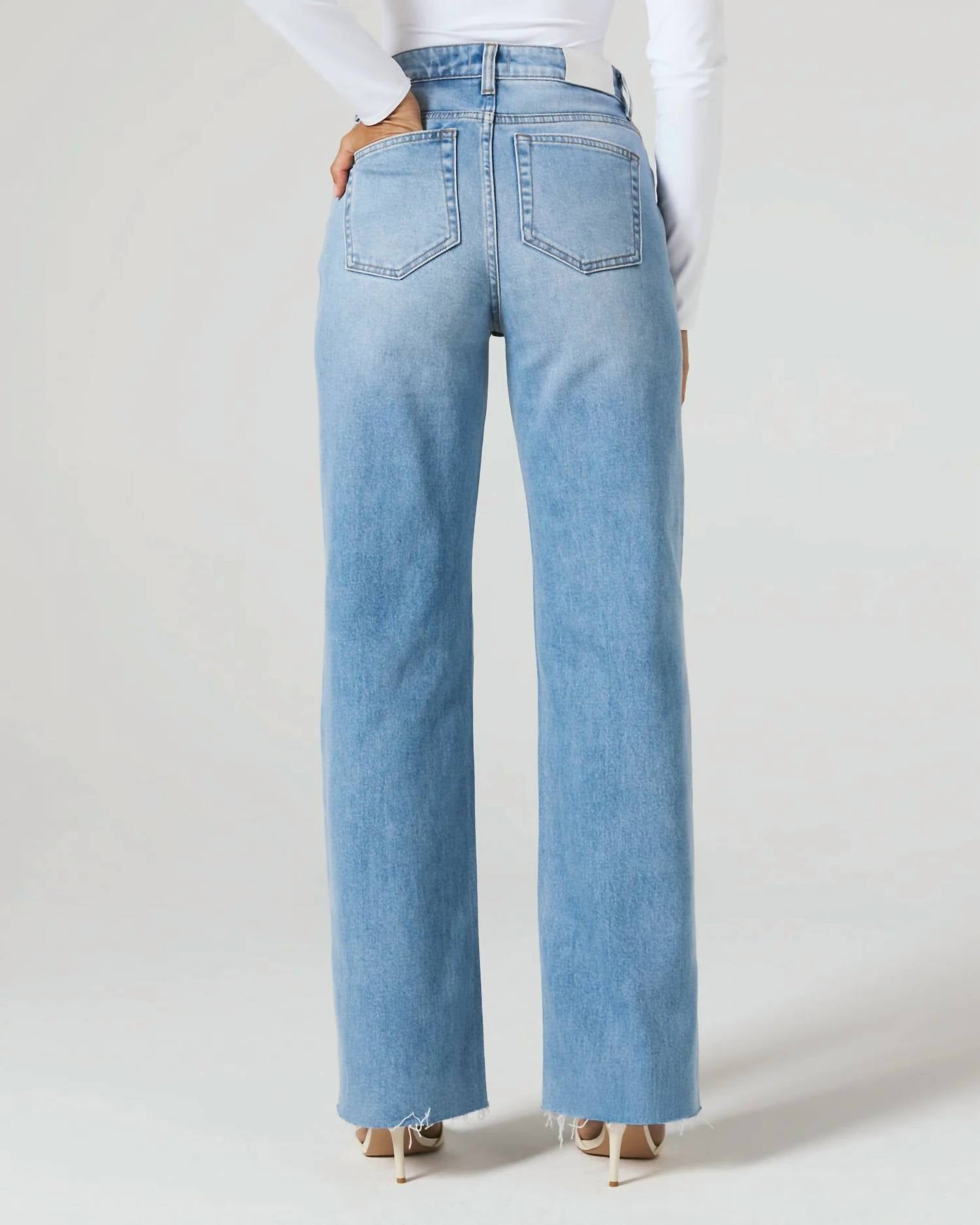 7Diamonds Gwen Wide Leg Jean in light blue - women's jeans - view 4