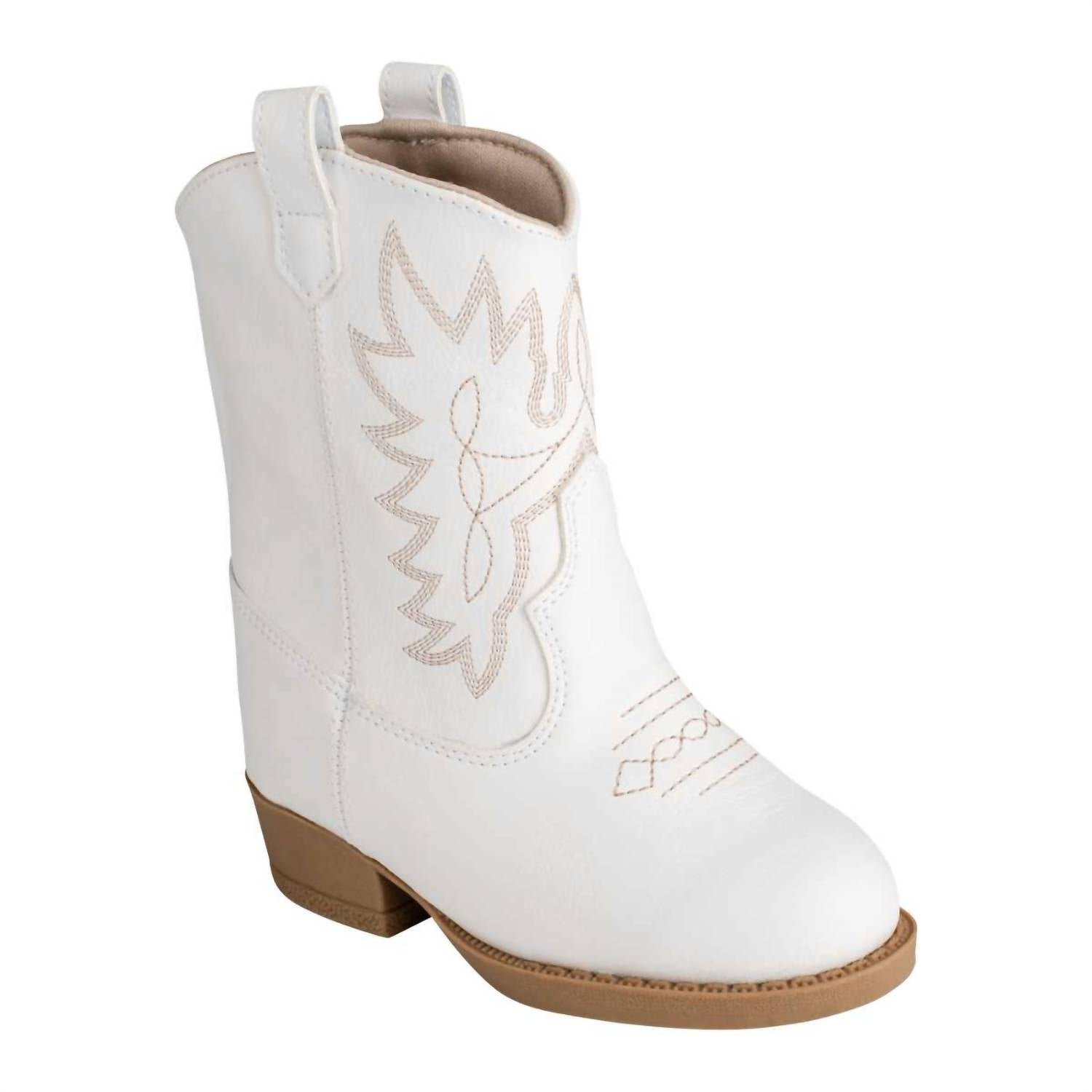 Baby Deer - Toddler Girl's Tan Stitching Western Boot