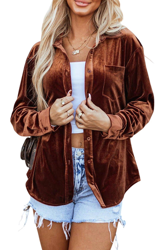 Pretty Bash - Velvet Buttoned Shirt