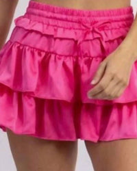 Day + Moon - Tiered Ruffle Satin Skirt