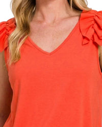 Bibi - Ruffle Shoulder Tank