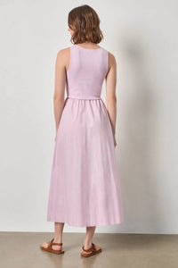 Lilla P - Mixed Media Scoop Neck Midi Dress