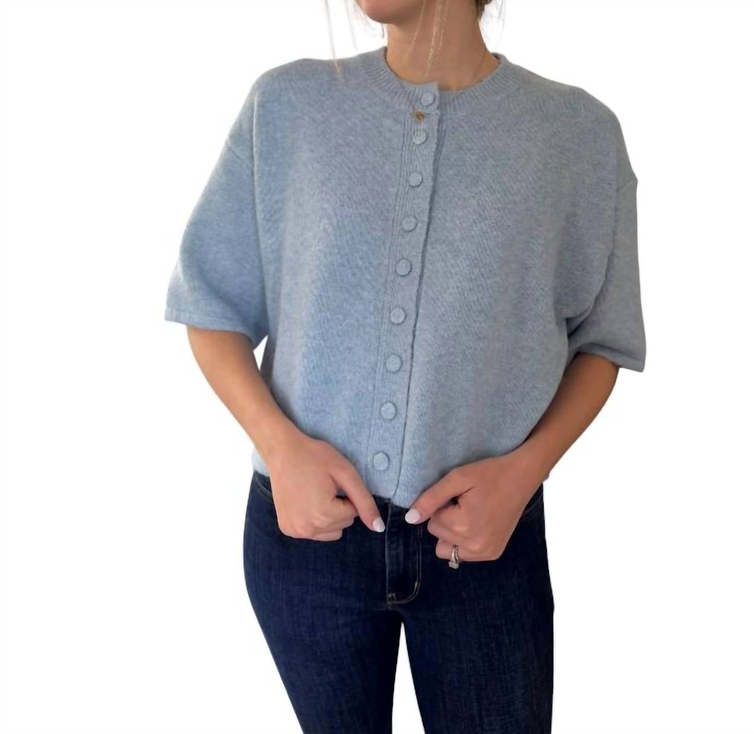 Pinch - Knit Short Sleeve Button Cardigan Top