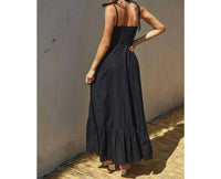 Dress Forum - Cotton Poplin Ruched Detail Maxi Dress