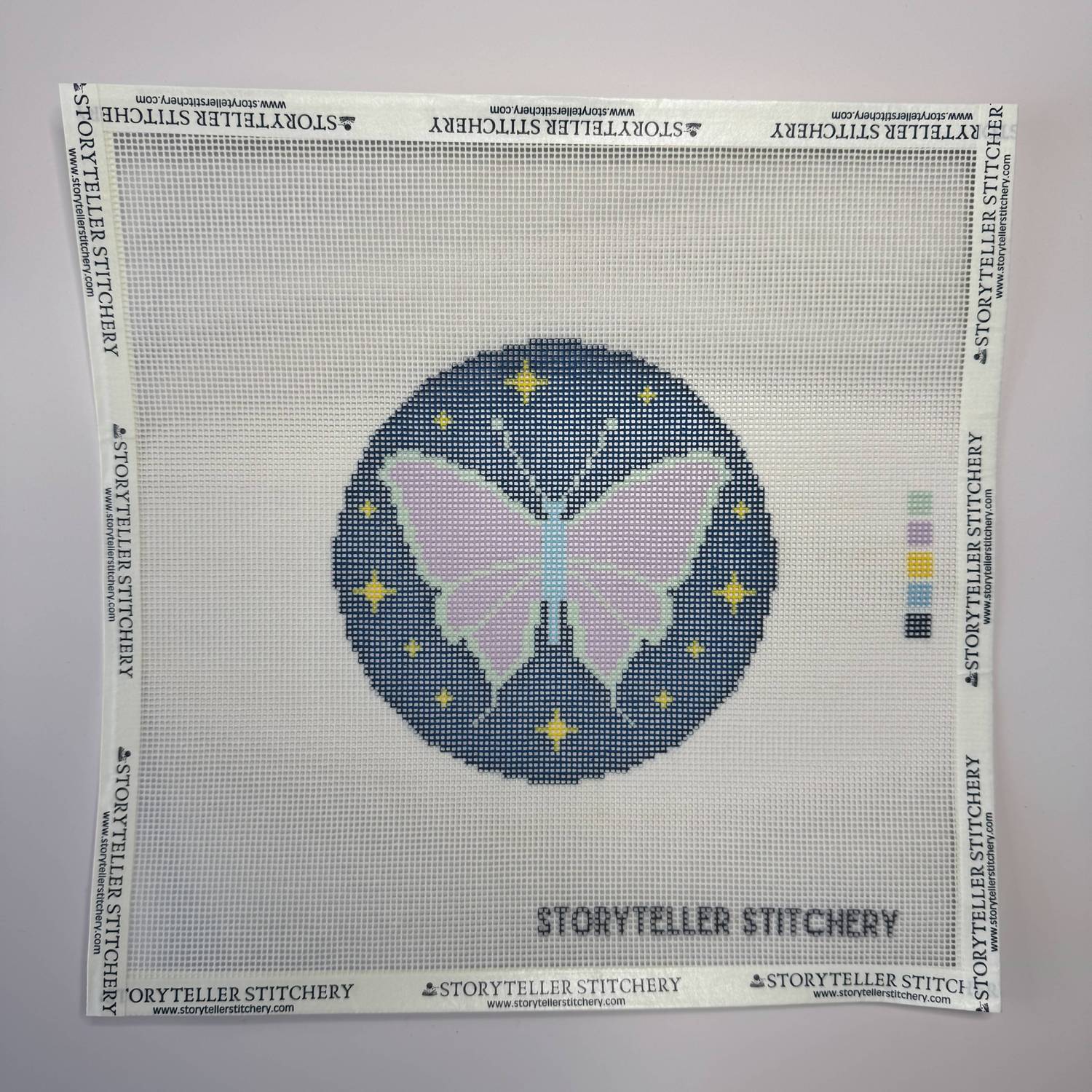 Storyteller Stitchery Lunar Moth Modern Needlepoint Kit in n a - item