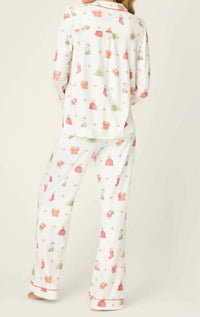 Pj Salvage - Feline Festive Cat Print Pajama Set