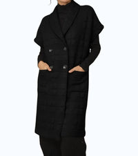 Chalet et ceci Rainey Short Sleeved Vest in black - women's jacket