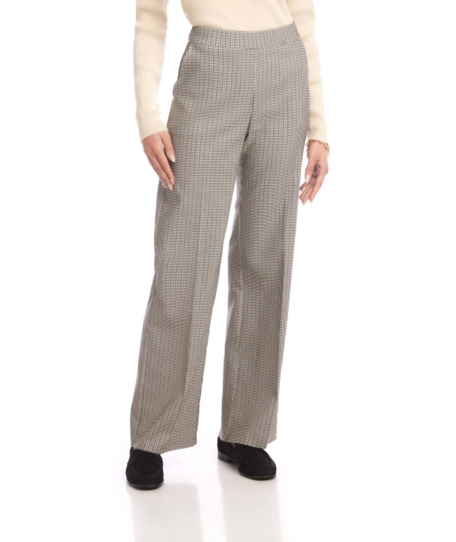 Karen Kane - Plaid Straight Leg Trousers