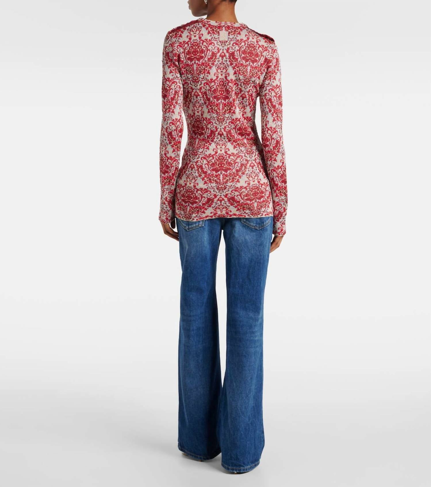 Rabanne - Long-sleeve Metallic Top
