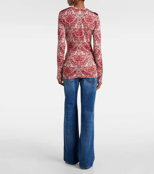 Rabanne - Long-sleeve Metallic Top