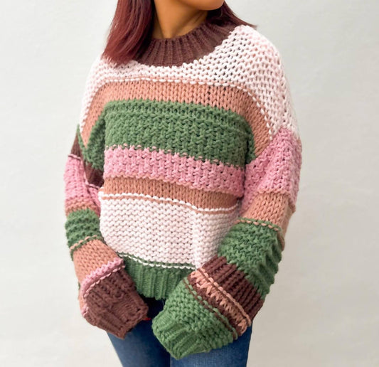 Anniewear - On a Holidate Color Block Stripe Sweater