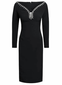 Safiyaa - Smyth Midi Dress With Sirius Trim