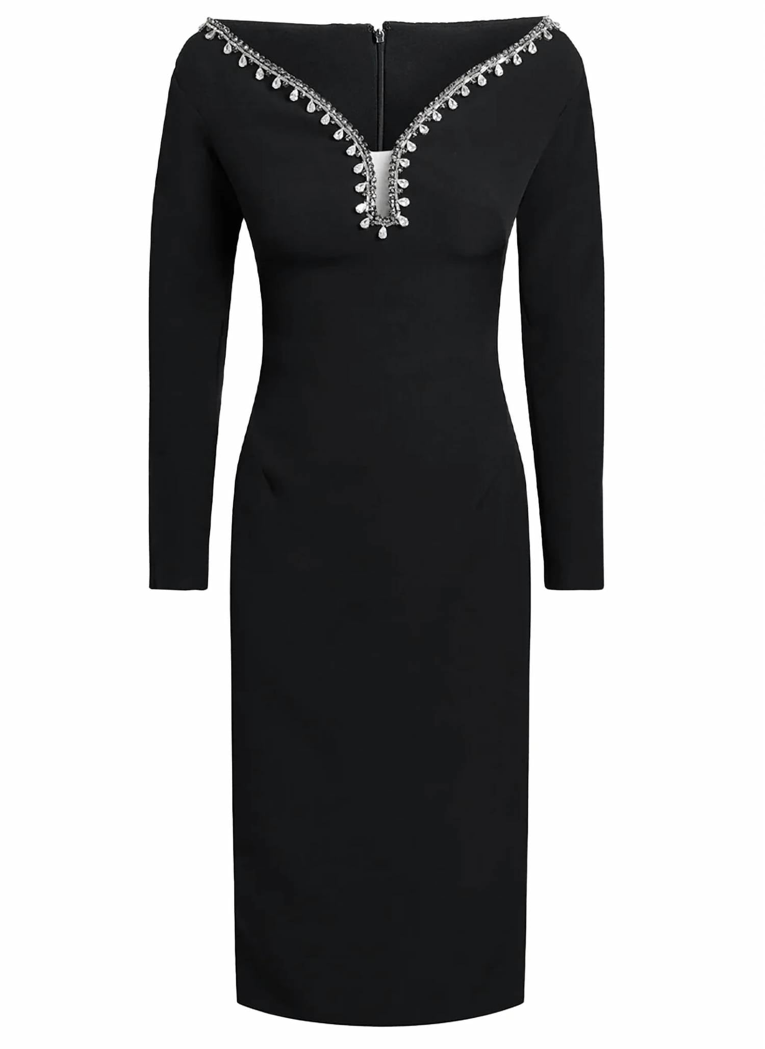Safiyaa - Smyth Midi Dress With Sirius Trim