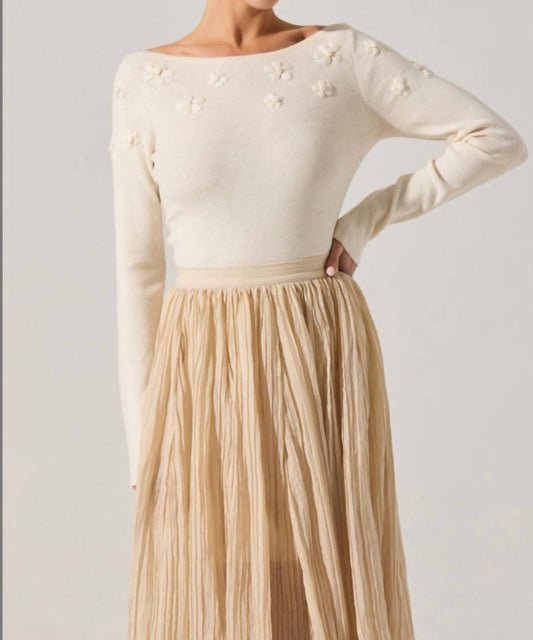 Astr - Bluma Embroidered Boatneck Sweater