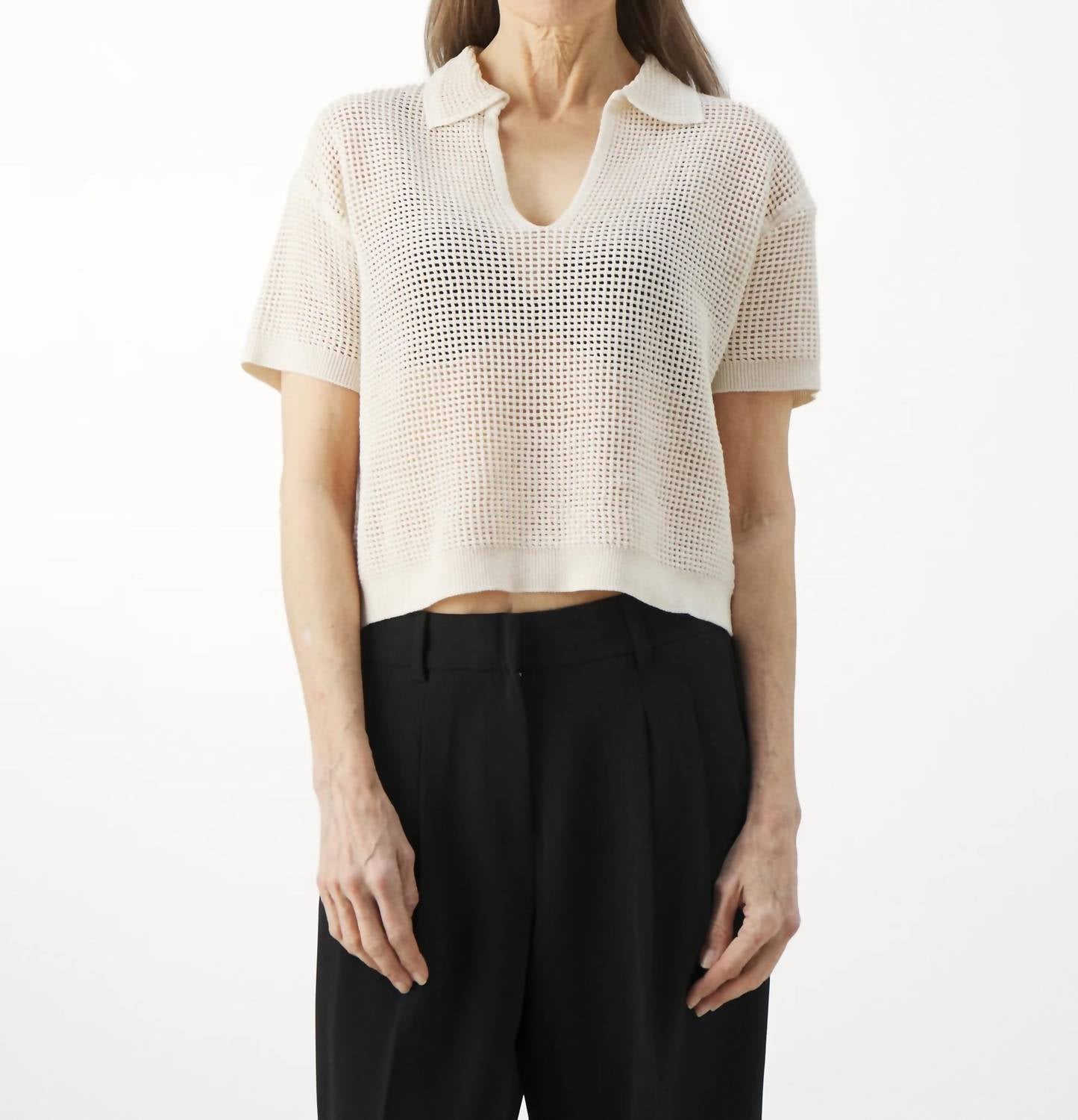 Vanessabruno - Cyntinelle Mesh Polo Top