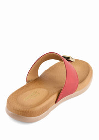 Andrea Women's T-strap Sandal in red - women's sandal - detail view
