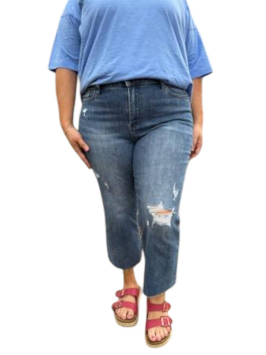 Judy Blue - Women's High Waist Embroidered Pocket Cropped Jeans