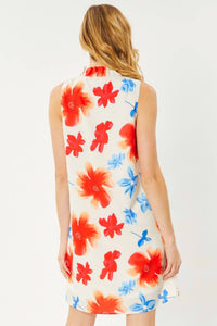 Sleeveless Ruffled V Neck Dress With Lining